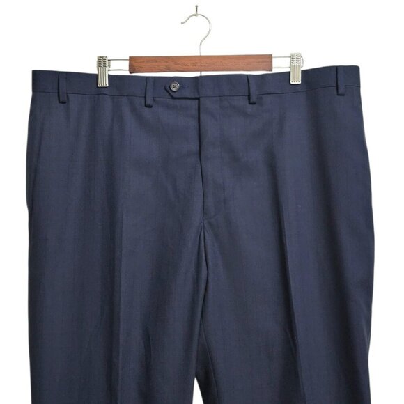 Ralph Ralph Lauren Navy Windowpane Straight Leg Cuffed Dress Pants Sz 42x29 - Picture 2 of 10